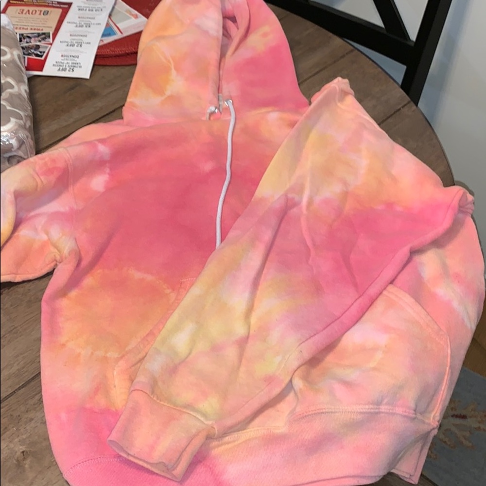 Orange & Red tie dye hoodie